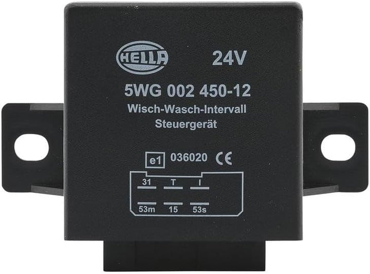 HELLA - Relais, Wisch-Wasch-Intervall - 24V - 6-polig - mit Halter - 5WG 002 450-121