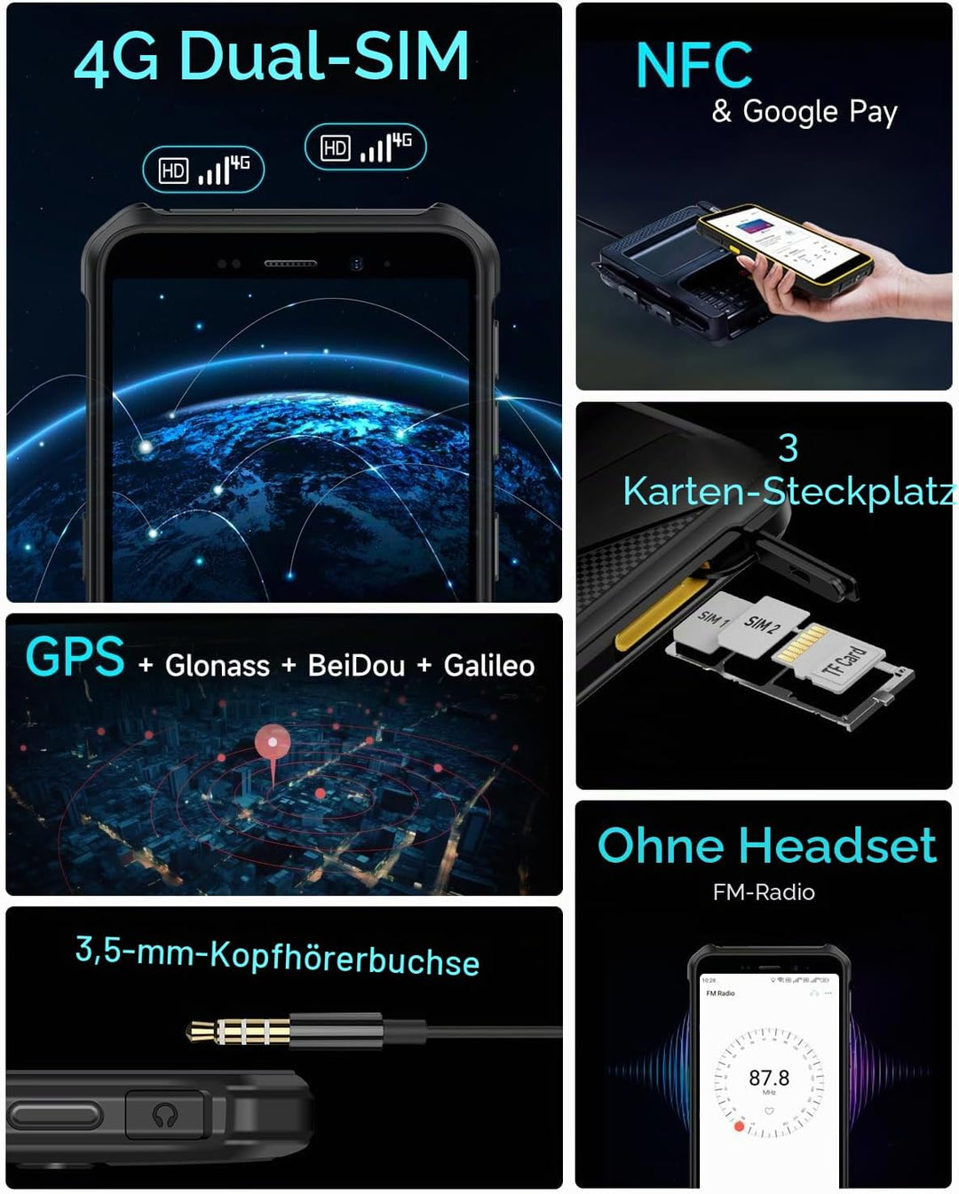 Ulefone Armor X12 Outdoor Smartphone Android 13 Go 6GB + 32GB/256GB SD 4860mAh 5,45'' HD+ 13MP+8MP I