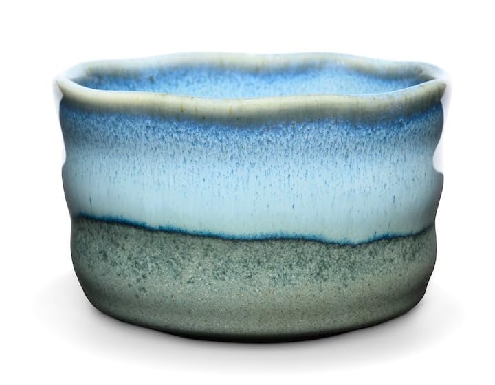 MAOCI - Matcha Tee-Schale Chawan aus Porzellan 350ml hellblau-türkis handgefertigt