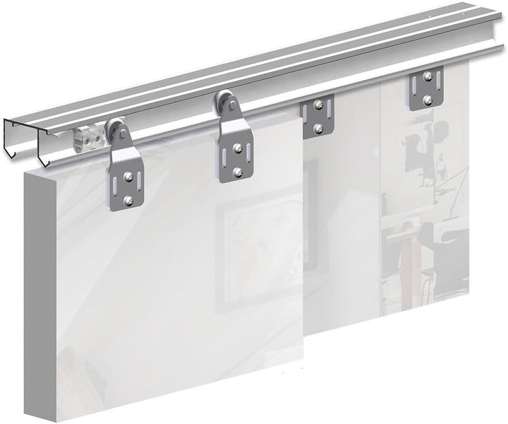 Schiebetürbeschlag SLID'UP 110, Laufschiene 150 cm, 2 Türen bis je 45 kg, für Schranktüren, Kleiders