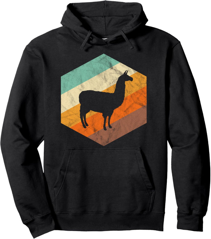 Retro Llama Vintage Alpaka Pullover Hoodie