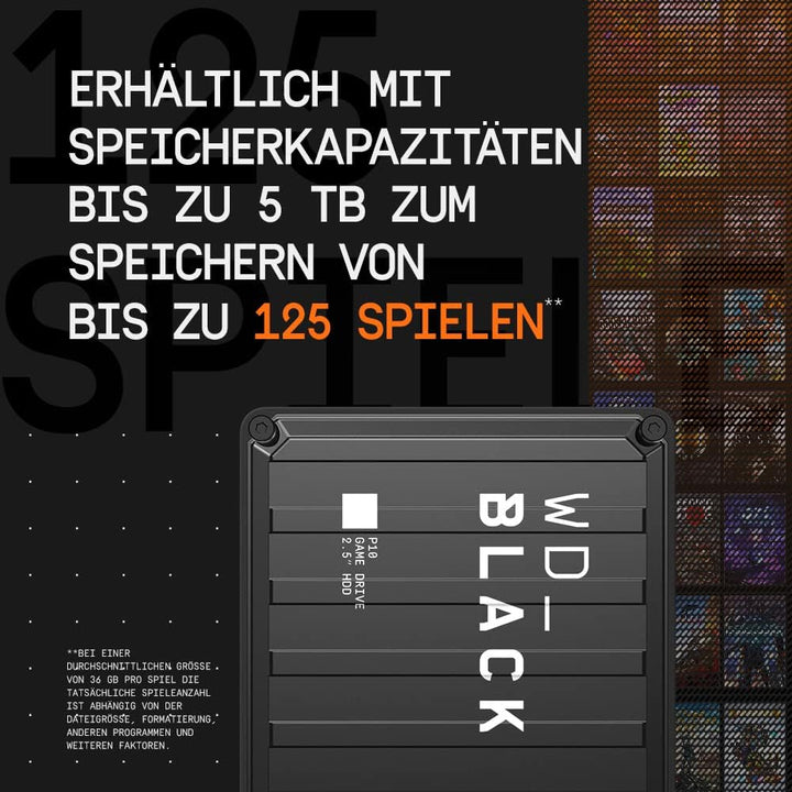 WD_BLACK P10 Game Drive for Xbox 4 TB (1 Monat Xbox Game Pass Ultimate, Übertragungsgeschwindigkeite