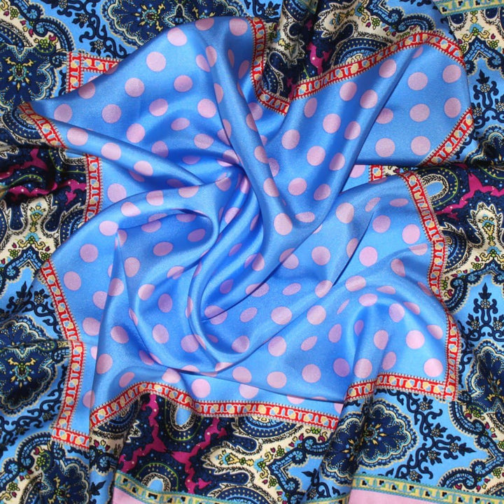 Lorenzo Cana Seidentuch aufwändig bedruckt Tuch 100% Seide 70 x 70 cm harmonische Farben Schaltuch 8