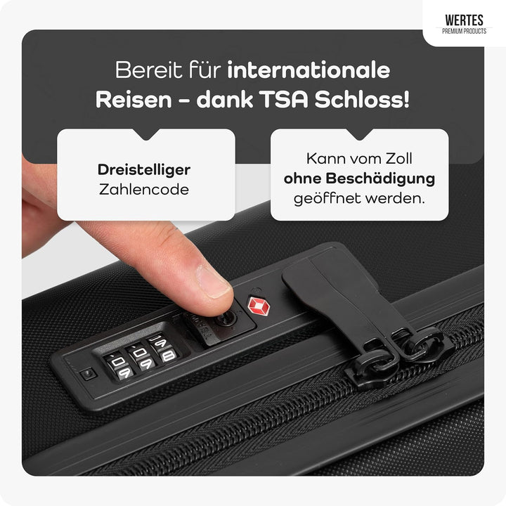 Koffer Gross 77cm - 100L - TSA Schloss Hartschalen Koffer mit Doppelrollen, Reisekoffer, Trolleys, R