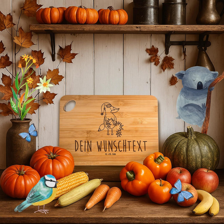 Mr. & Mrs. Panda Personalisiertes Schneidebrett Fuchs Weihnachten - Personalisierte Geschenke, Nikol