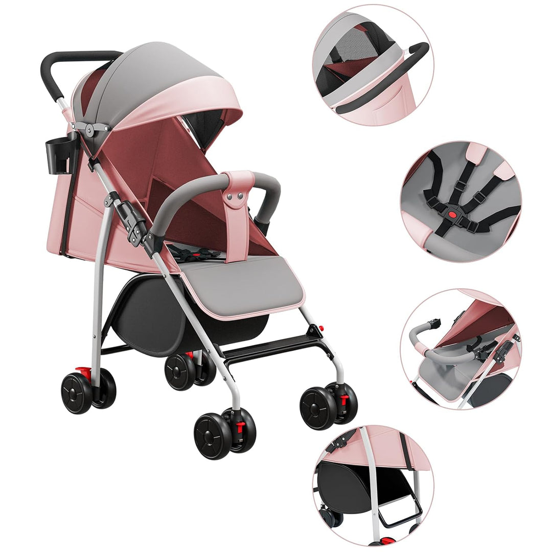 Kinderwagen für Kinder ab 6 Monaten, Sitzen/Liegen, verstellbarer Gurt, lockern zum Liegen, Anziehen