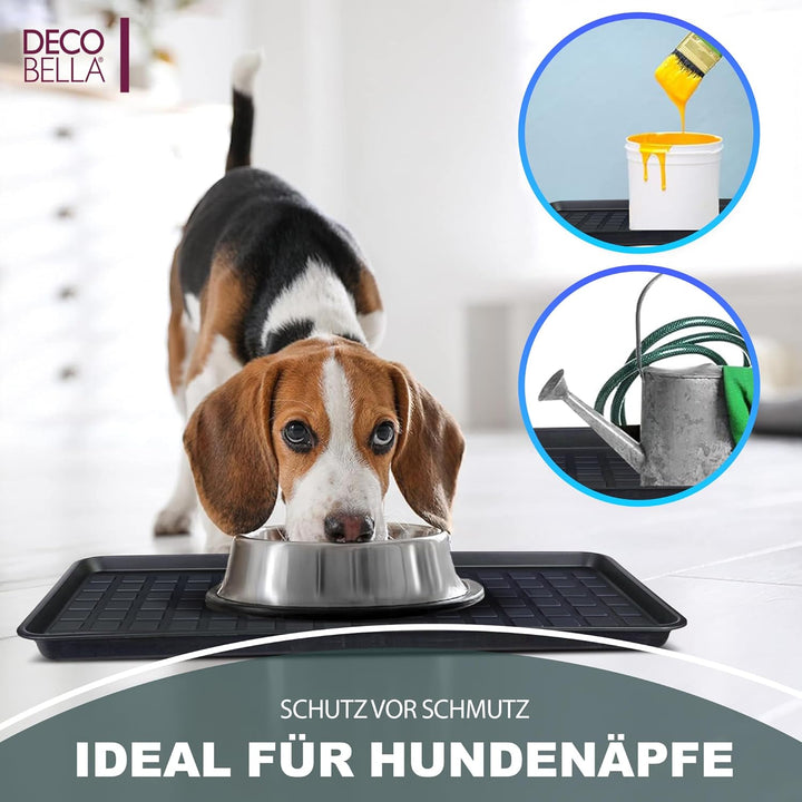 DECOBELLA Schuhabtropfschale 3 Stück | Schuhtablett Grau | Schuhablage, für Ihre schmutzigen Schuhe