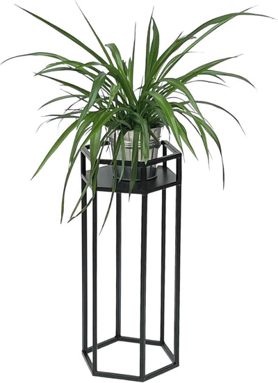 DanDiBo Blumenhocker Metall Schwarz 6eck Blumenständer Beistelltisch 96453 Blumensäule Pflanzenhocke