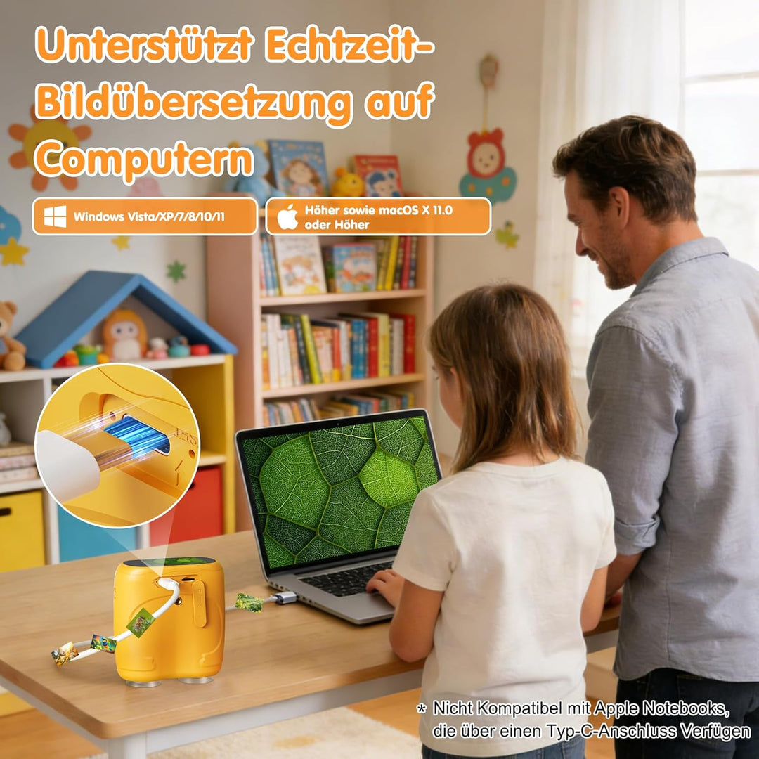 2-in-1 Digitales Mikroskop für Kinder und Teleskop, Tragbares Taschenmikroskop mit 32GB Speicherkart
