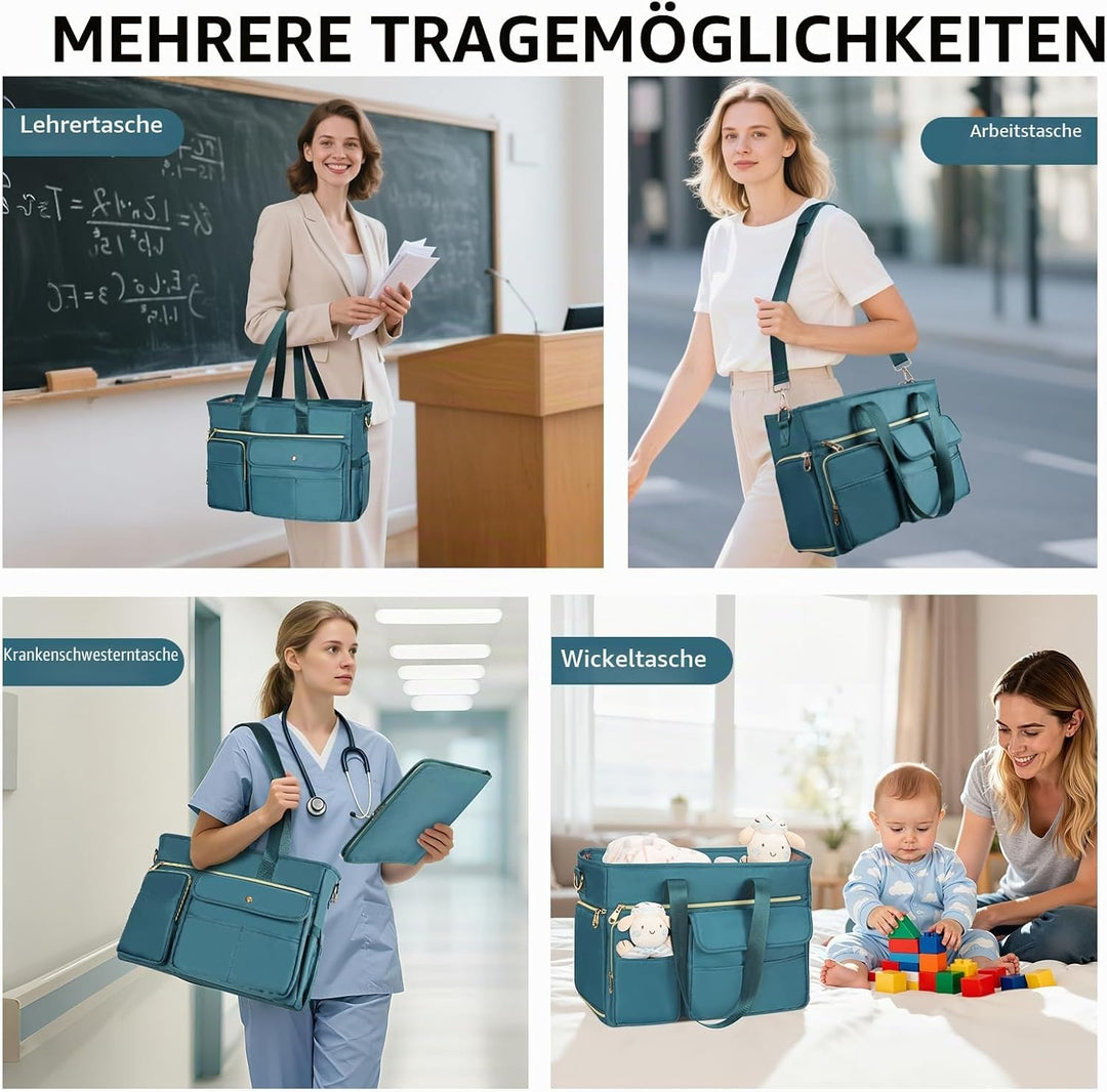ESTARER Lehrertasche mit Erweiterter Aktenordnertasche,Arbeitstasche mit Fächern für Laptop,Tragbare