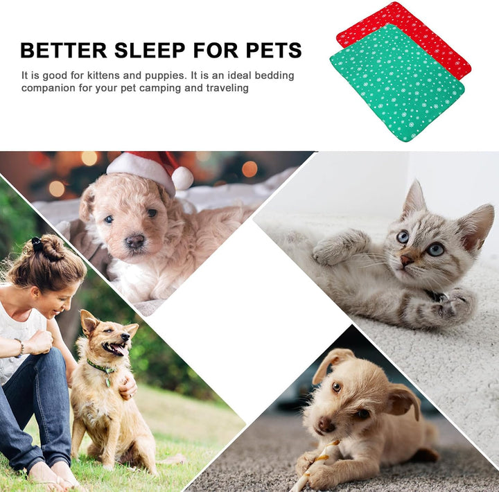 MAGICLULU 2 Stück Weihnachtliche Haustierdecke aus Stoff für Hunde und Katzen 100x70 cm Warm und Tra