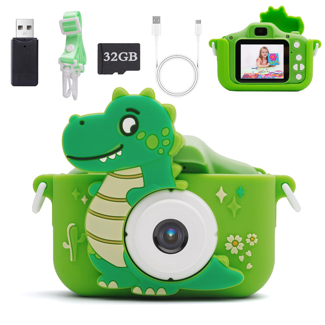 Kinderkamera ab 3-10 Jahre, Digitale Kamera Kinder mit 1080P Video &amp; 2 Zoll IPS Bildschirm, 44 lusti