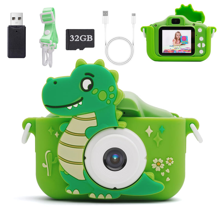 Kinderkamera ab 3-10 Jahre, Digitale Kamera Kinder mit 1080P Video &amp; 2 Zoll IPS Bildschirm, 44 lusti