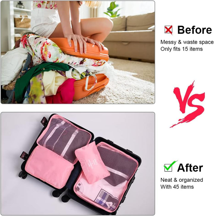 OSDUE Koffer Organizer Set 8-teilig, Packing Cubes, Wasserdichte Reise Kleidertaschen, Packtaschen f