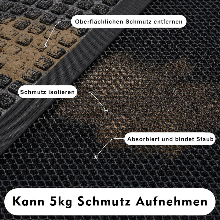 Fussmatte Aussen 43 x 76 cm, rutschfeste Silikon Schmutzfangmatte, Langlebig Fussabtreter Aussenbere