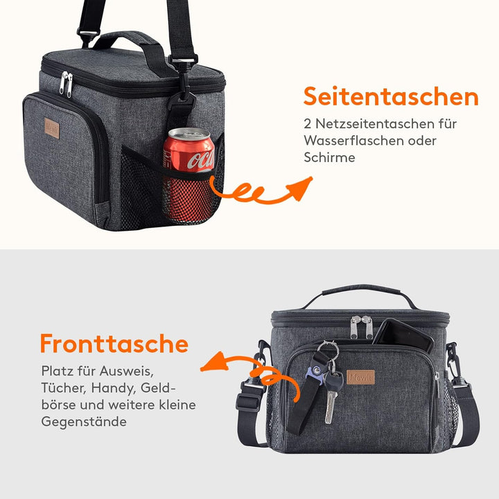 Lifewit Isolierte Kühltasche, Wiederverwendbare Lunchtasche, Tragbare Kühlbox auslaufsicher, Trageta