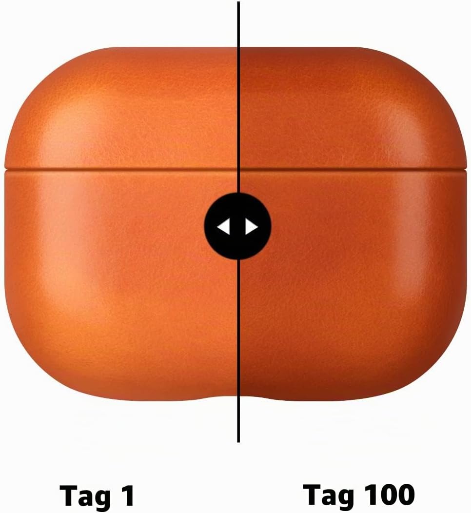 Maogoam für AirPods 4. Generation Tasche Leder, Echtes Crystal Oil Wax Rindsleder Tasche Hülle für A