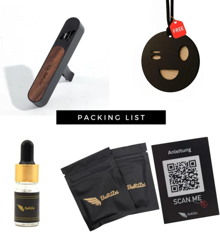 BaRiZzi Oud Autoparfum I Autoduft I Auto Lufterfrischer I Car Diffuser I Car Perfume (Jasmin, Schwar