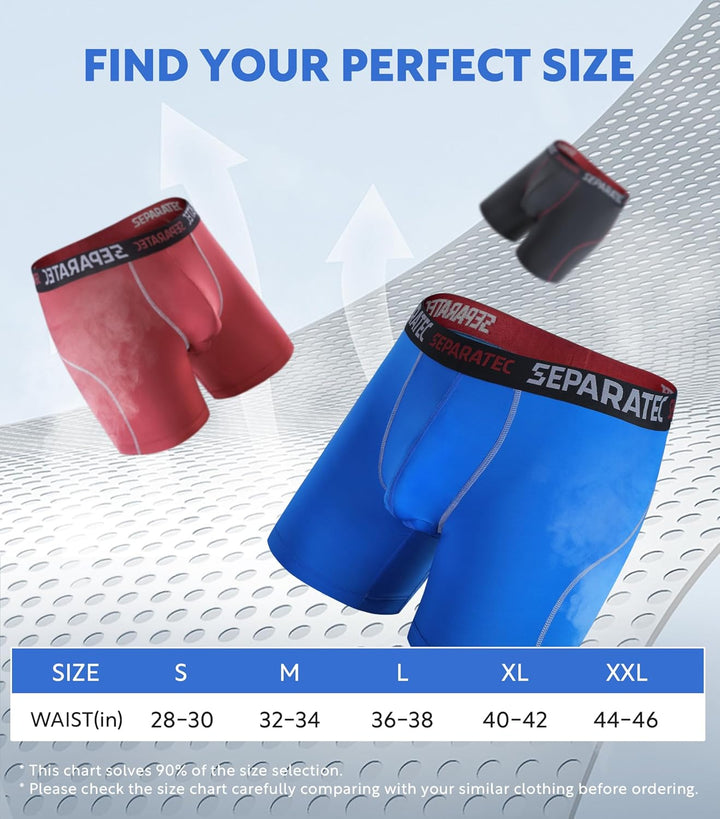 Separatec Sport Boxershorts Herren Schnelltrocknende Unterhosen Männer mit Doppelter Beutel Retrosho