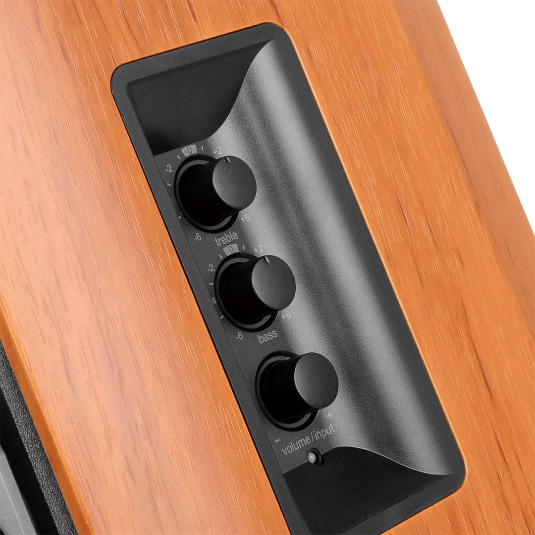 EDIFIER Studio R1380T 2.0 Regallautsprecher-System (42 Watt) im Echtholzgehäuse (MDF). Zwei LINE IN