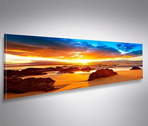 islandburner Bild Bilder auf Leinwand New Sunset Sonnenuntergang Natur Meer Sonne Strand Panorama XX