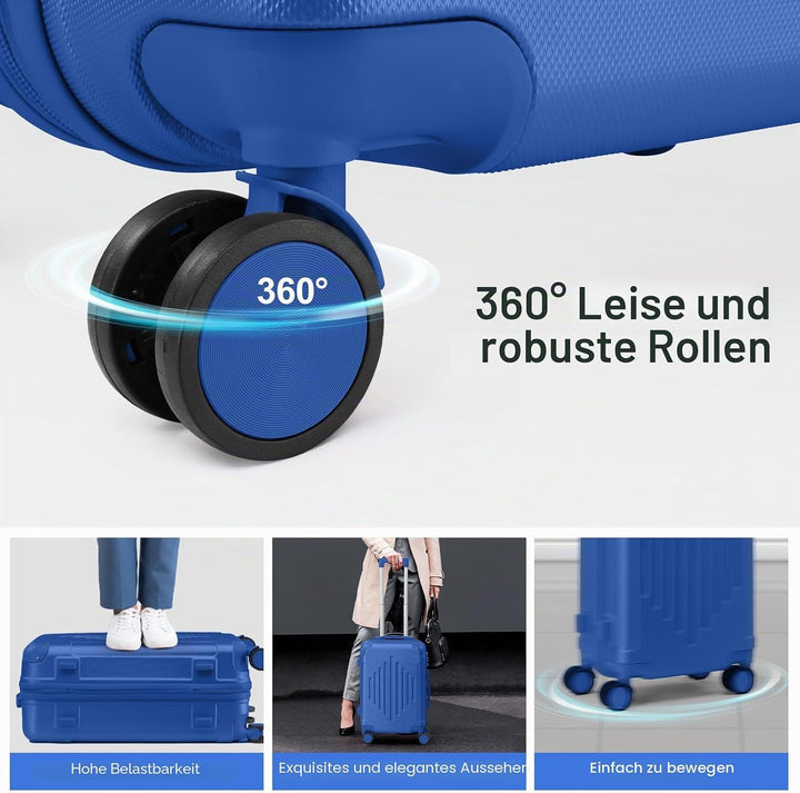 LEADZM Kofferset 2 teilig, Reisekoffer Set mit Kosmetikkoffer und Eckenschutz, Koffer Set Hartschale