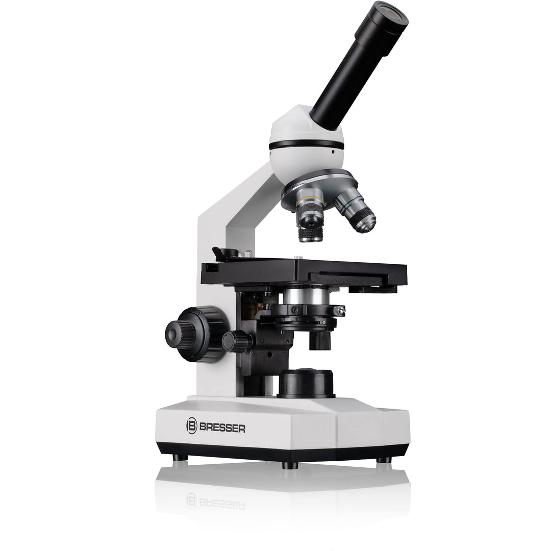 Bresser biologisches Durchlicht-Mikroskop, Erudit Basic Mono 40x-400x, Grob- und Feinfokussierung, s