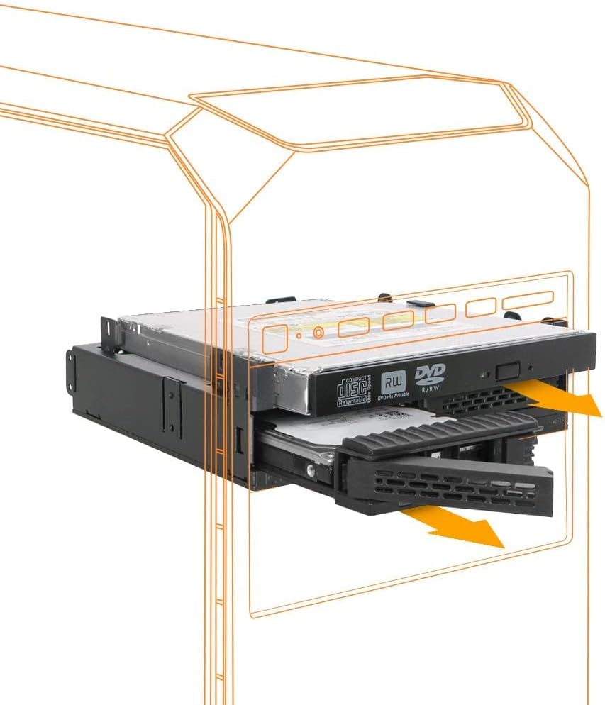ICY DOCK 2X 2,5" SATA/SAS HDD/SSD Wechselrahmen mit schraubenlosen Trays Plus (Ultra) Slim ODD Slot