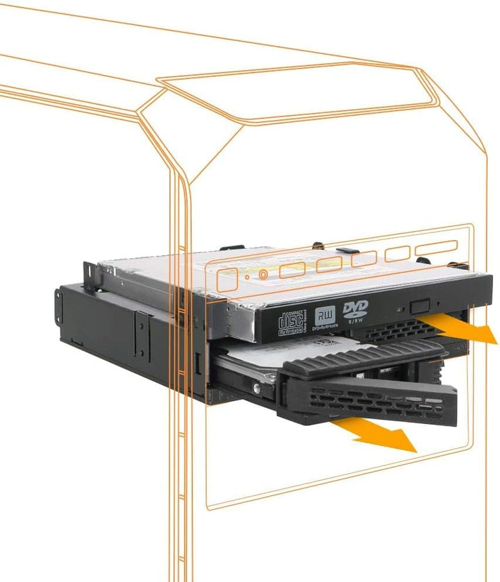 ICY DOCK 2X 2,5" SATA/SAS HDD/SSD Wechselrahmen mit schraubenlosen Trays Plus (Ultra) Slim ODD Slot