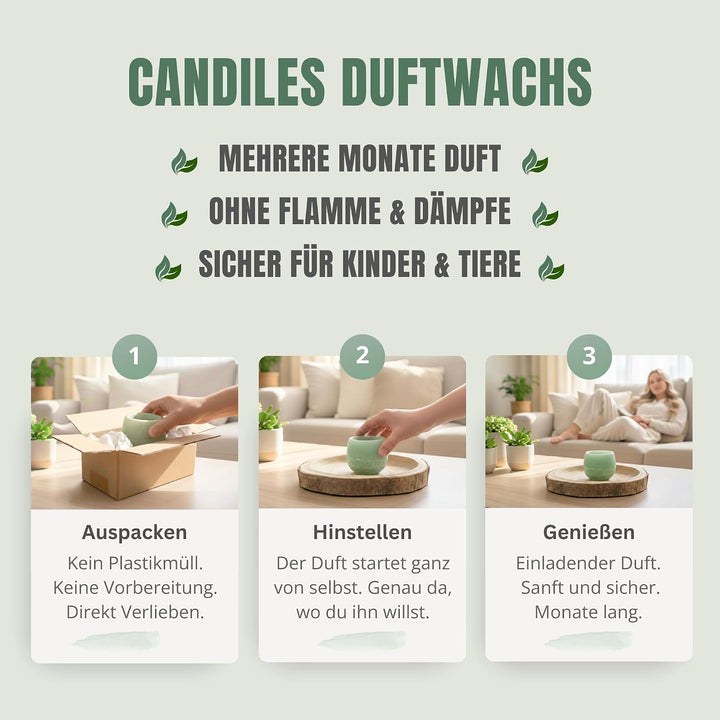 Brombeer-Vanille Raumduft - Candiles Duftwachs | Mehrere Monate Duft ohne Flamme - Sanft &amp; Sicher fü