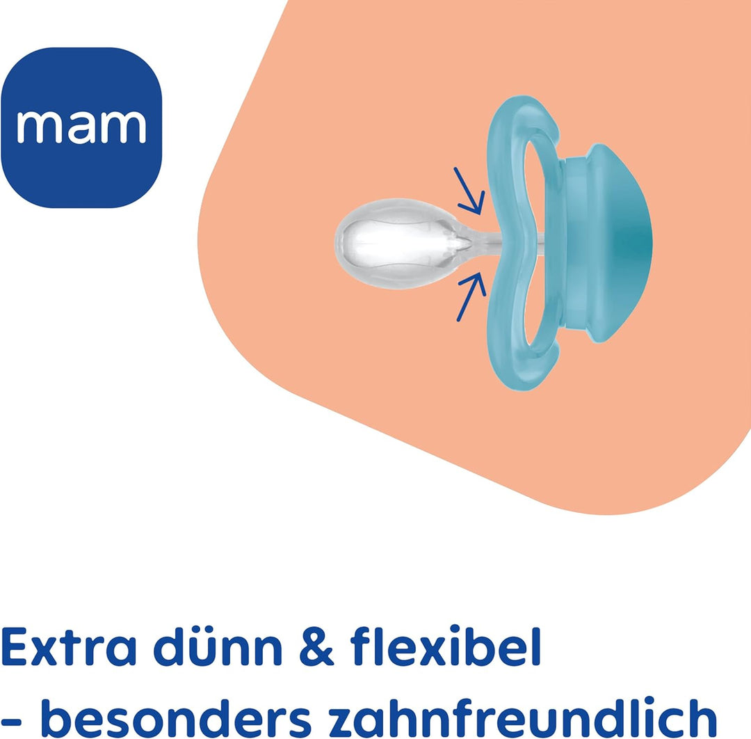 MAM Supreme Schnuller im 2er-Set, Baby Schnuller für eine gesunde Zahn- und Kieferentwicklung, beugt