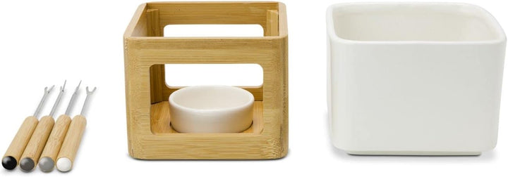 ROMINOX Geschenkartikel Schokoladenfondue // Dolce mit Topf, Stövchen, Teelichthalterung und 4 Pikse