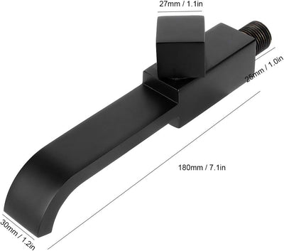 Mattschwarzer Messing-Badarmatur, G1/2 Wandwaschbecken Waschbecken Wasserhahn Kaltwasserhahn