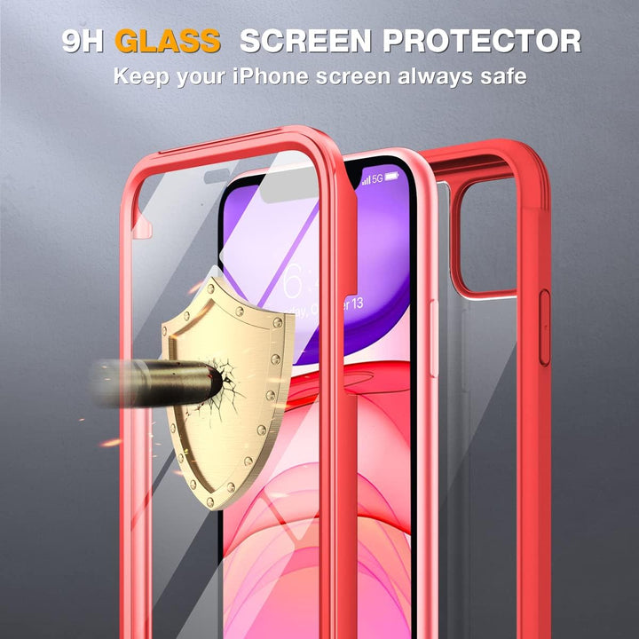 Miracase Glas Serie für iPhone 11 Hülle, [360 Militärschutz & vollständiger Kameraschutz], stossfest