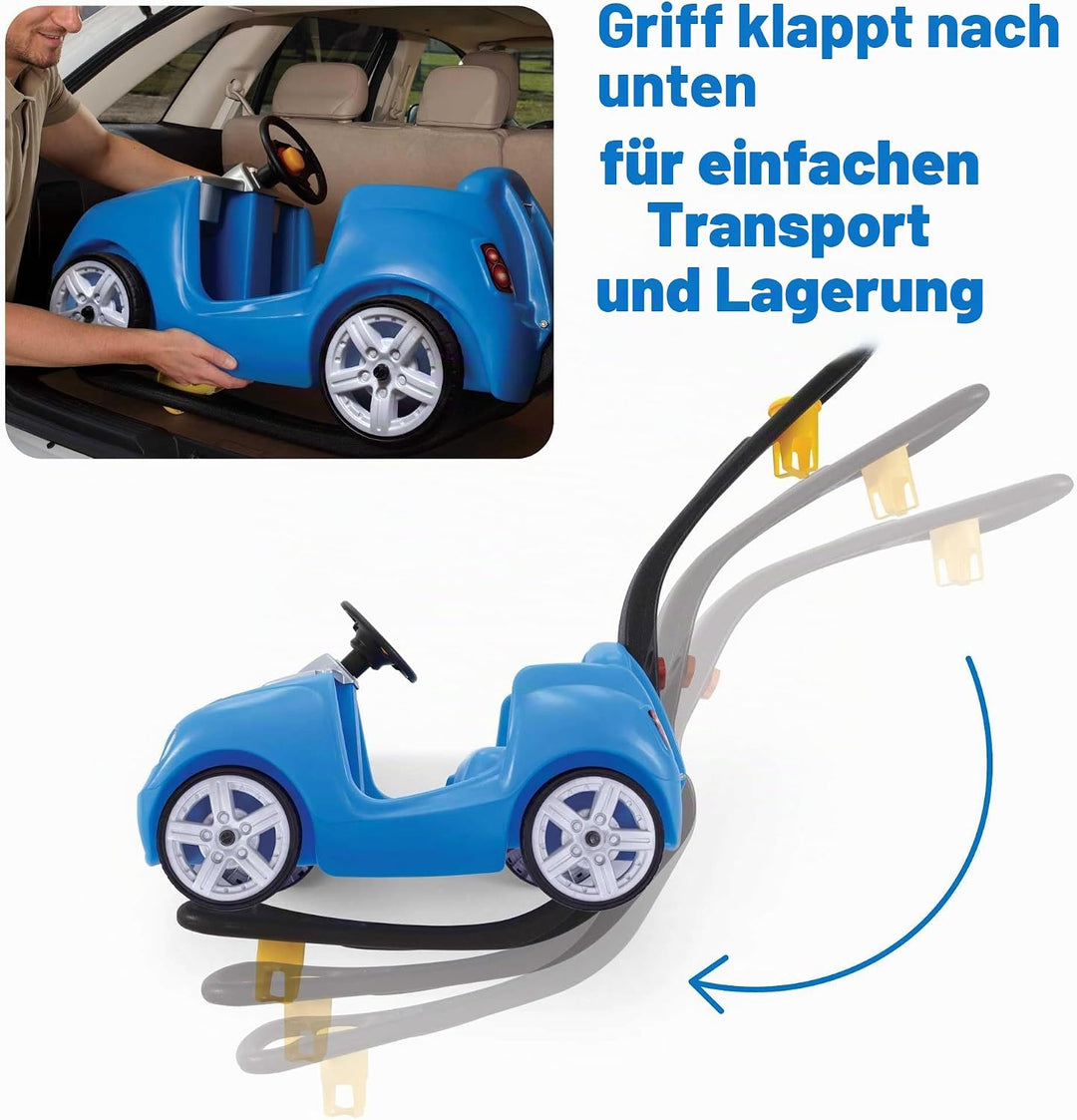 Step2 Whisper Ride Kinderauto/Rutscher in Blau | Spielzeug Auto mit Schiebestange | Kinderfahrzeug/R