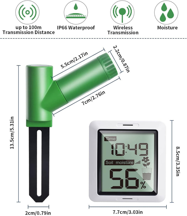ECOWITT WH0291 Bodenfeuchtigkeitsprüfer für Pflanzen Erde Feuchtigkeitssensor mit digitalem LCD-Disp
