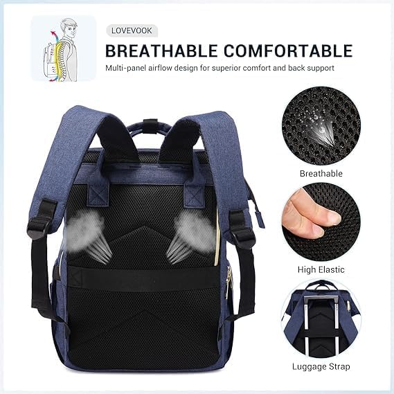 LOVEVOOK Rucksack Damen, Wasserdicht Laptoprucksack 17 Zoll Gross Backpack Schulrucksack Tasche Mädc