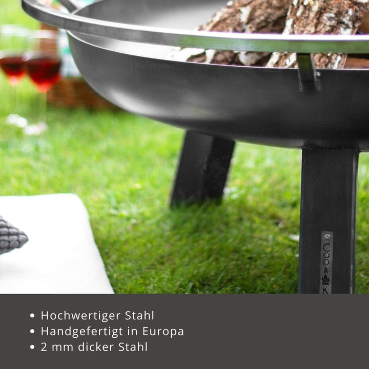 CookKing Porto Feuerschale 80 cm - BBQ Feuerschalen für den Garten - Feuerstelle Outdoor & Feuertonn