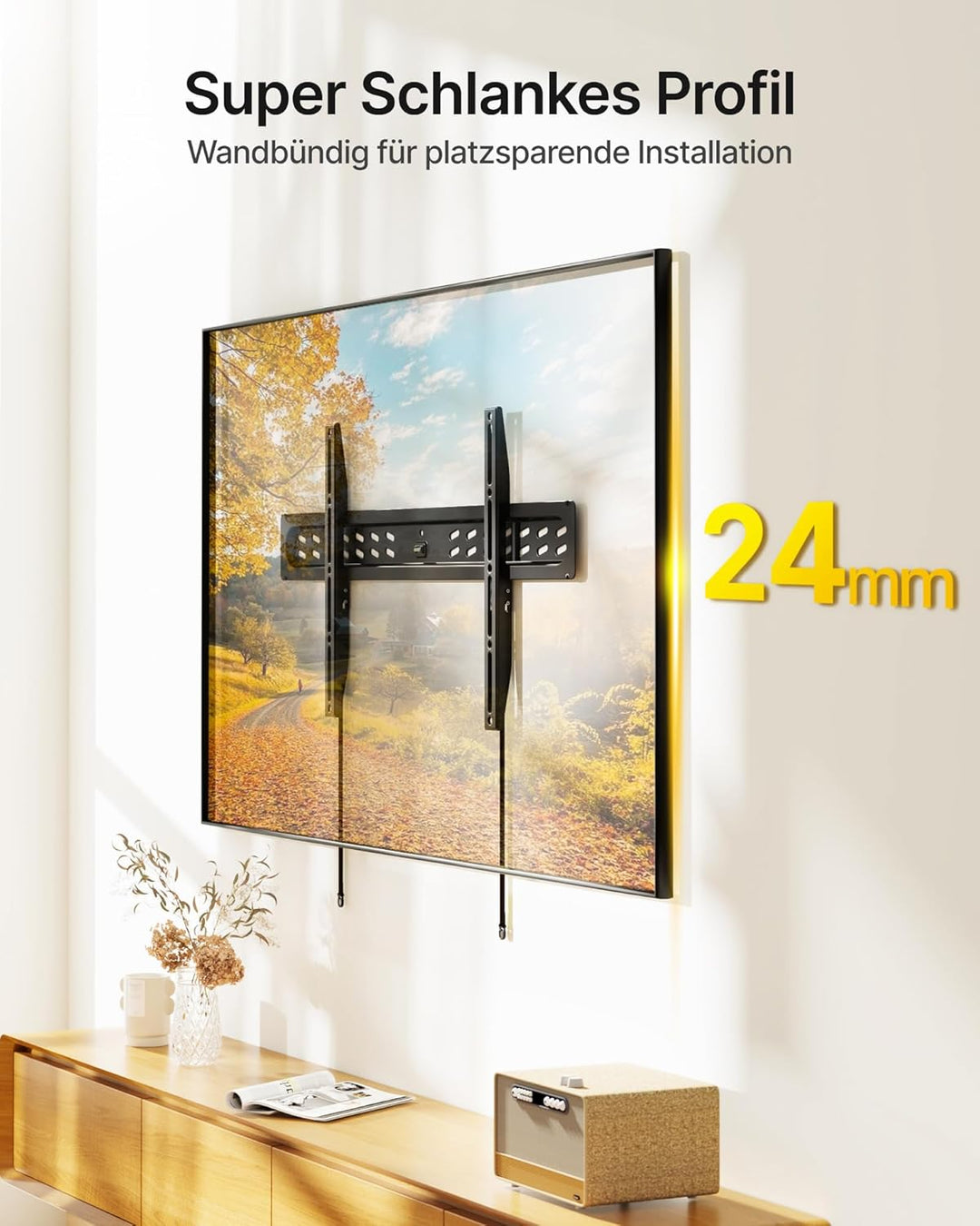 monTEK TV Wandhalterung Fernseher für 43-95 Zoll Flach &amp; Curved LCD LED Fernseheroder, Tv Halterung