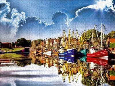 CALVENDO Puzzle Der Hafen Greetsiel 1000 Teile Lege-Grösse 64 x 48 cm Foto-Puzzle Bild von Peter Rod