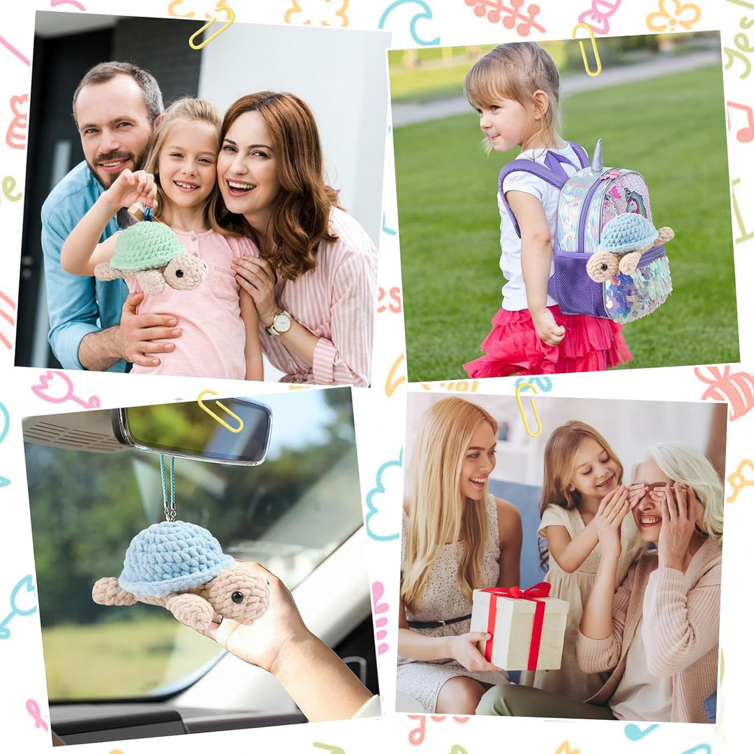 DEMIUKO Häkeln für Anfänger Tiere Häkelset 2 Stück Schildkröte Strickset für Erwachsene Kinder Stric