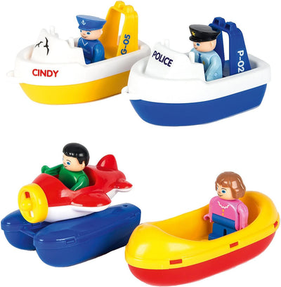 BIG - Waterplay Niagara - Wasserbahn blau, 130 x 90 x 22cm grosse Bahn, mit 3 Booten, Wasserflugzeug