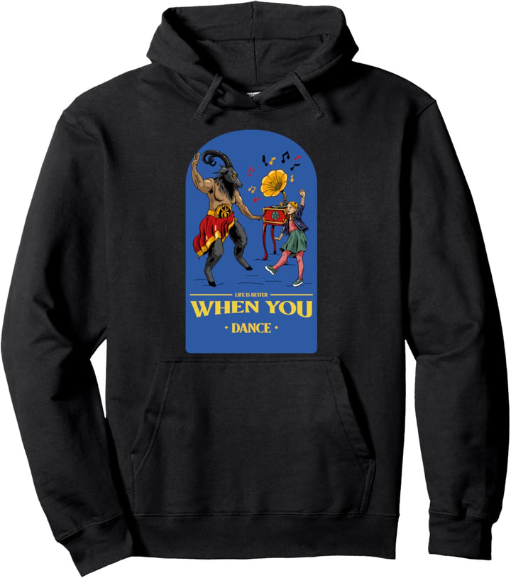 Dancing Baphomet Satan 666 Gothic Spruch Pullover Hoodie