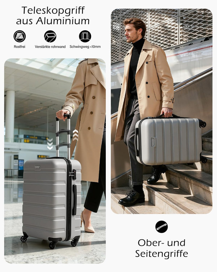COOLIFE Koffer Gross 77cm XL, PC+ABS, Rollkoffer mit 360° Spinner Räder | TSA Zahlenschloss, Leicht