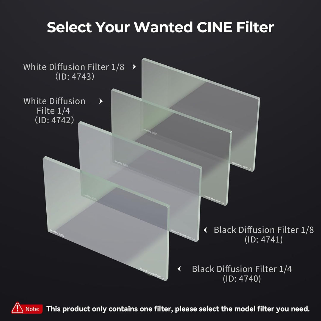 SMALLRIG 4 x 5,65" Quadratischer Weisser Diffusions 1/4 Filter, Mehrschichtbeschichtetes B270 optisc