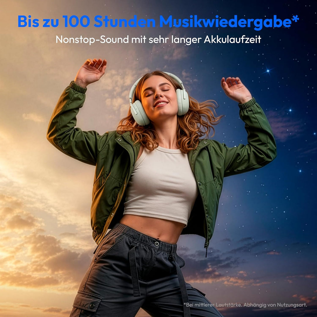 MEDION Over Ear Kopfhörer HX-1 Plus (kabellos, Feed Forward Noise Cancelling, Bluetooth 6.0, Wireles