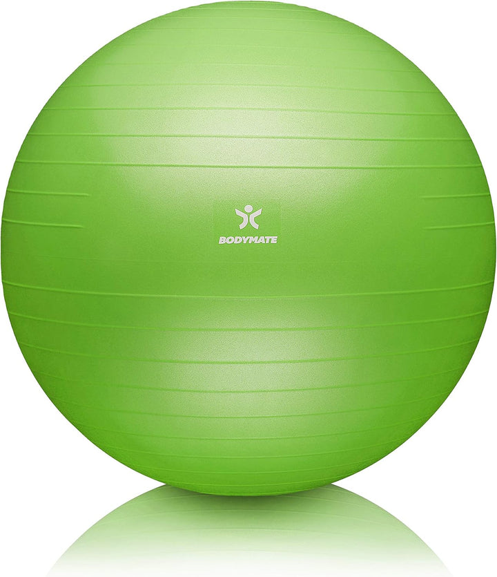 BODYMATE Gymnastikball Sitzball Trainingsball mit GRATIS E-Book inkl. Luft-Pumpe, Ball für Fitness,