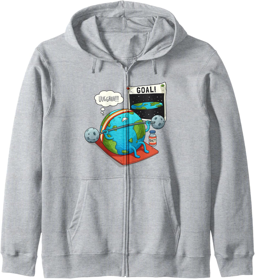 Lustige flache Erde Fitness Ziel Gym Workout Training Meme Kapuzenjacke