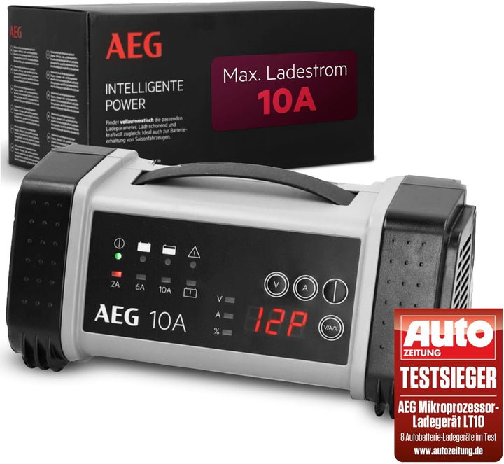 AEG Automotive 97024 Mikroprozessor-Ladegerät LT 10 Ampere für 12 und 24 V Batterien, 9-stufig 10 Am
