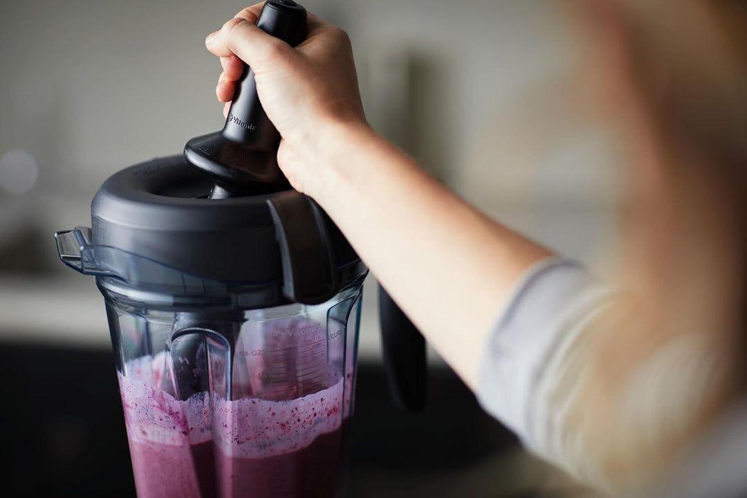 Vitamix Flacher Tamper für Vitamix-Behälter mit niedrigem Profil, 1,8 l und 1,1 l Schwarz, Schwarz